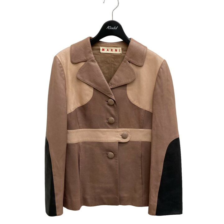 楽天市場】【中古】MARNI レザージャケット ベージュ サイズ：38 
