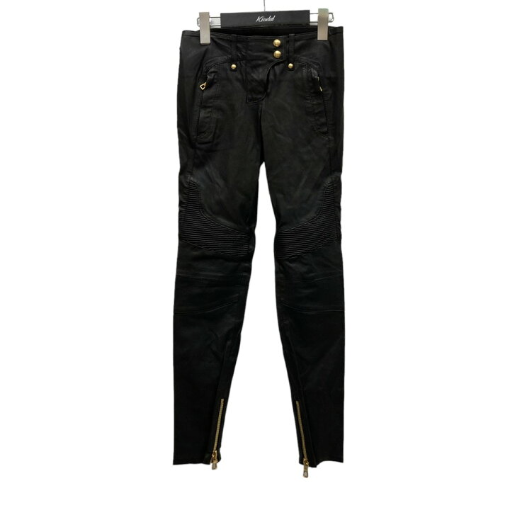 楽天市場】【中古】BALMAIN×H＆M レザーバイカーパンツ ブラック 