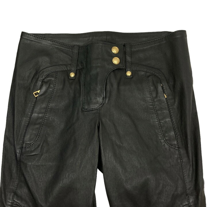 楽天市場】【中古】BALMAIN×H＆M レザーバイカーパンツ ブラック 