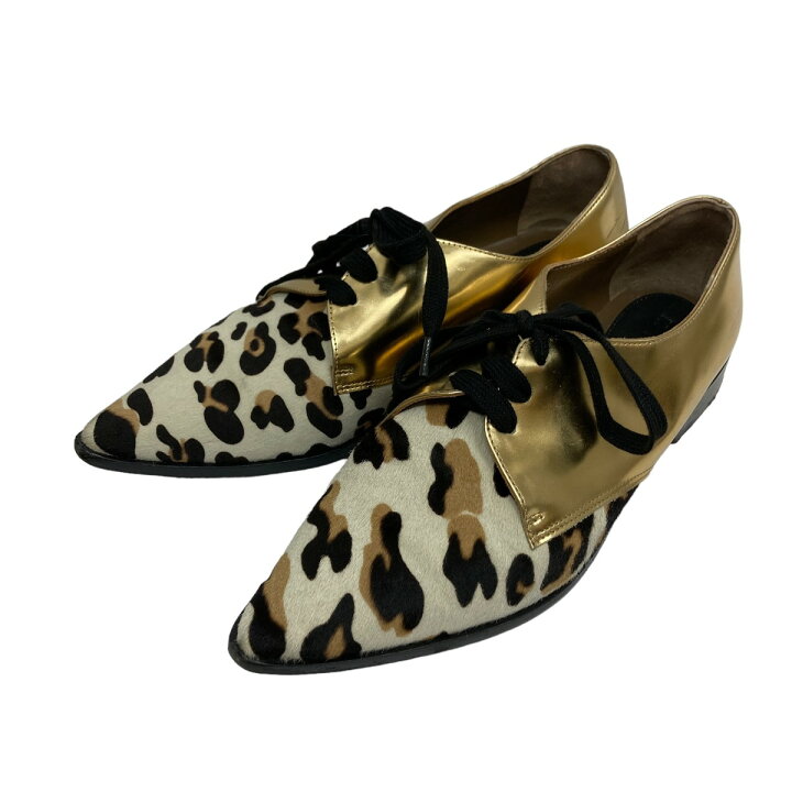 楽天市場】【中古】MARNI レオパード コンビレースシューズ ベージュ 