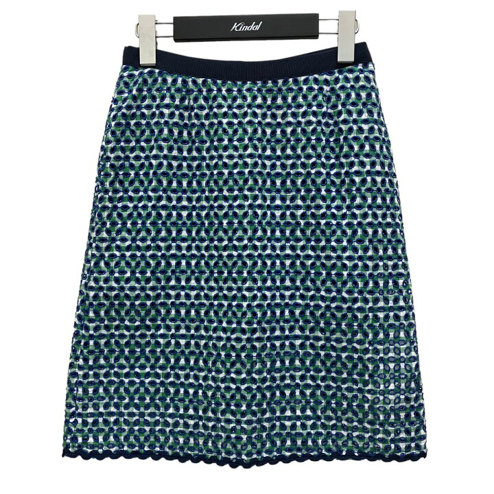 楽天市場】【中古】sacai luck チェックスカート 14SSLU678 ネイビー 