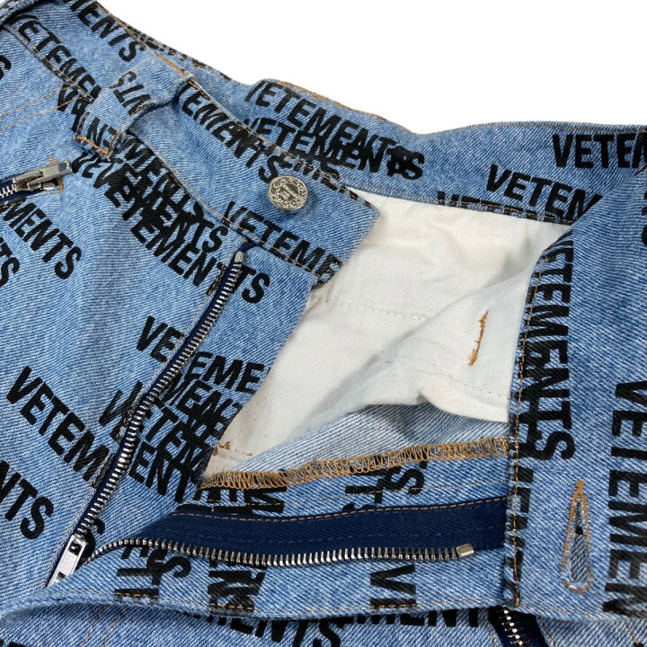 楽天市場】【中古】VETEMENTSロゴバギーデニムパンツ UE63PA551B 