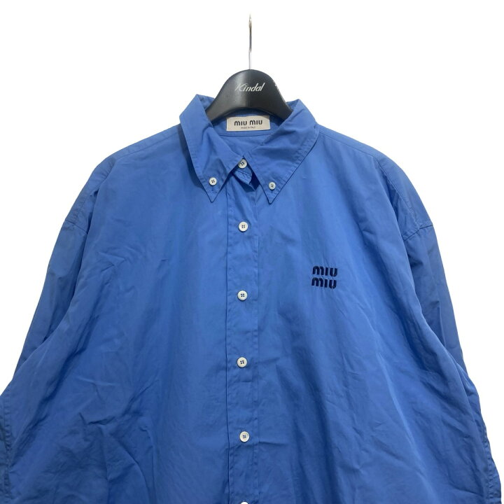 楽天市場】【中古】MIU MIU ポプリン シャツ MK1626 10RG ブルー 