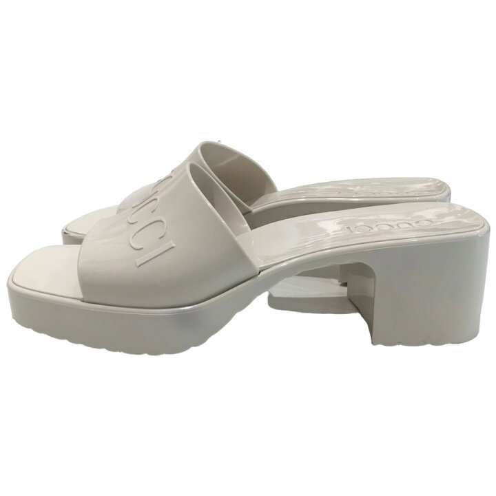 楽天市場】【中古】GUCCI ラバーロゴスライドサンダル 624730 ホワイト 