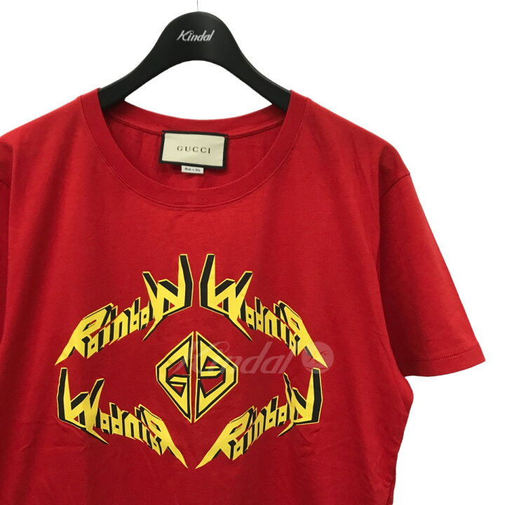 楽天市場】【中古】GUCCIRAINBOW GG プリントTシャツ 493117 レッド  