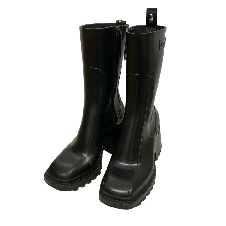 楽天市場】【中古】Chloe BETTY サイドジップレインブーツ ブラック 