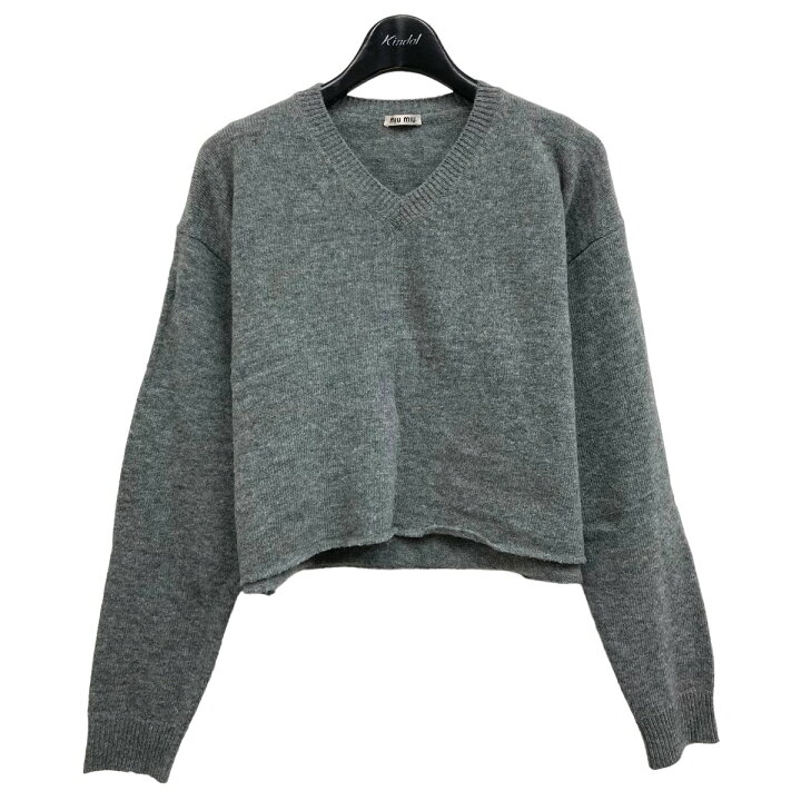 楽天市場】【中古】MIU MIU Vネックニット グレー サイズ：38 