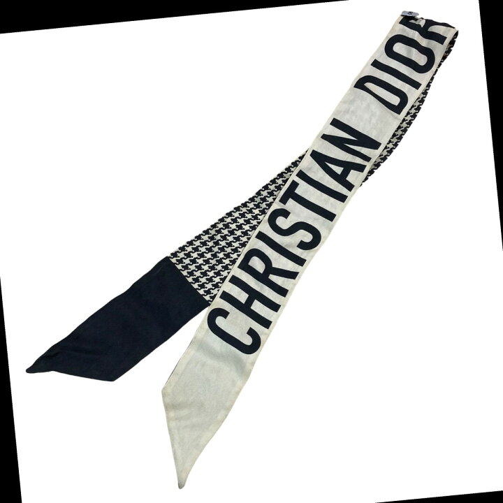 楽天市場】【中古】Christian Dior ハウンドトゥースシルクスカーフ  
