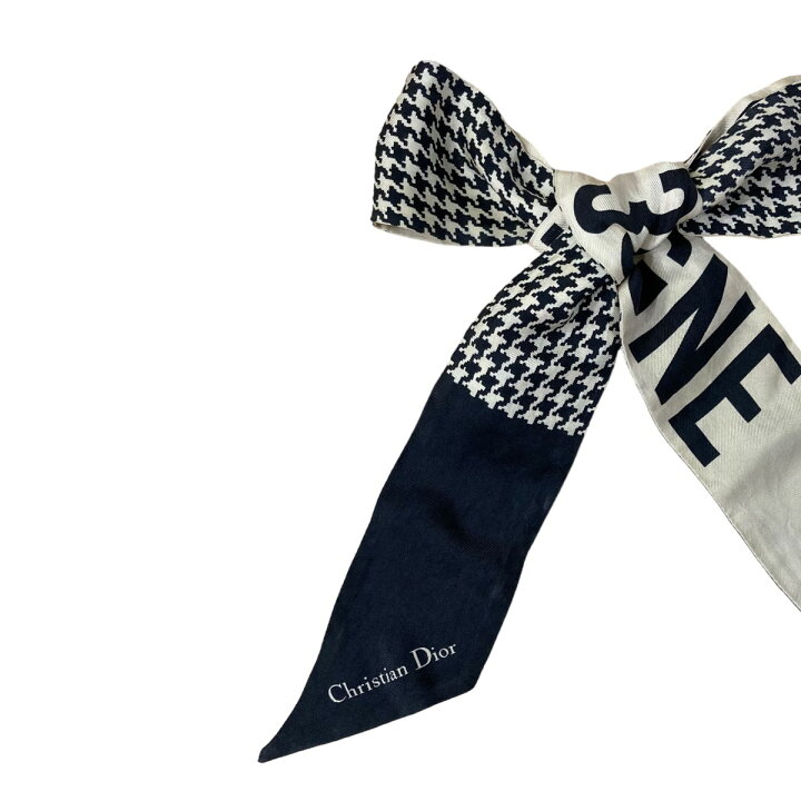 楽天市場】【中古】Christian Dior ハウンドトゥースシルクスカーフ  