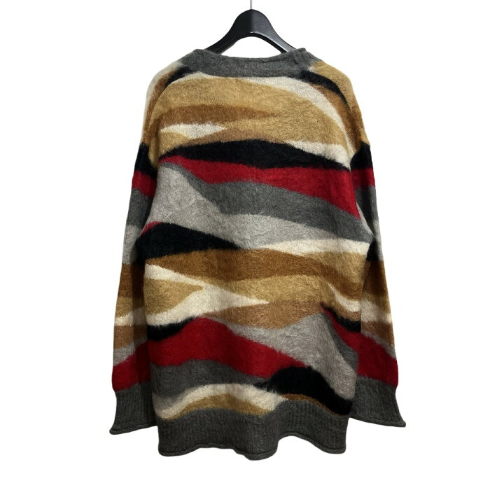 UNDERCOVER アンダーカバーチェック柄フリンジモヘアカーディガン 