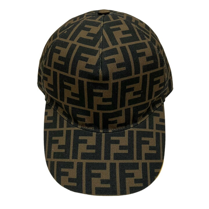 中古良品 FENDI フェンディ ペカン キャップ ブラウン