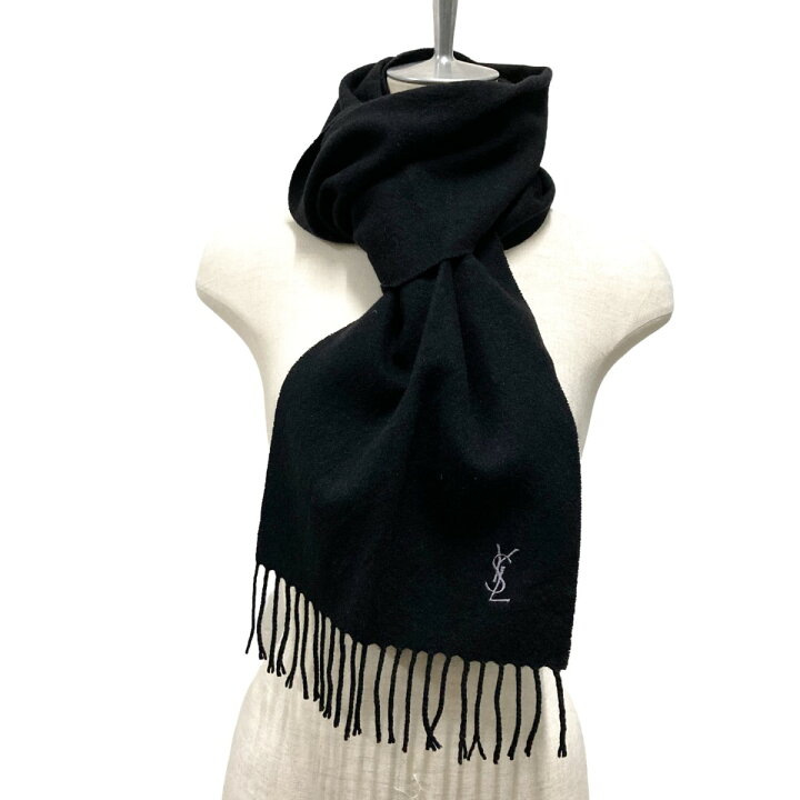 楽天市場】【中古】Yves Saint Laurent カシミアフリンジマフラー 
