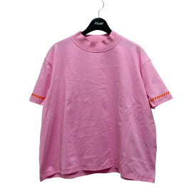 【中古】HERMESプリントワイド半袖Tシャツ 3E4621DL ピンク サイズ：38【価格見直し】