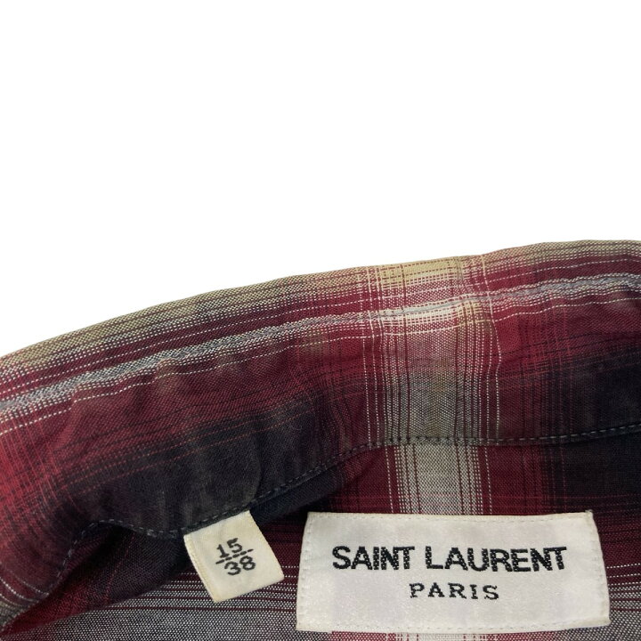楽天市場】【中古】Saint Laurent Paris 14AW オンブレチェックシャツ 