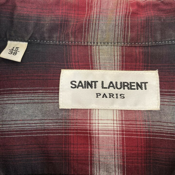 楽天市場】【中古】Saint Laurent Paris 14AW オンブレチェックシャツ 