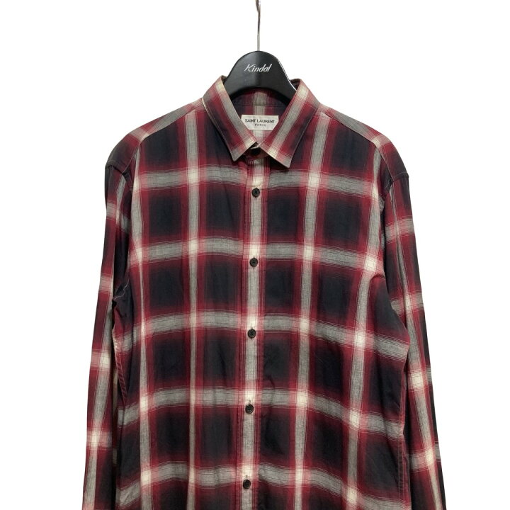 楽天市場】【中古】Saint Laurent Paris 14AW オンブレチェックシャツ 