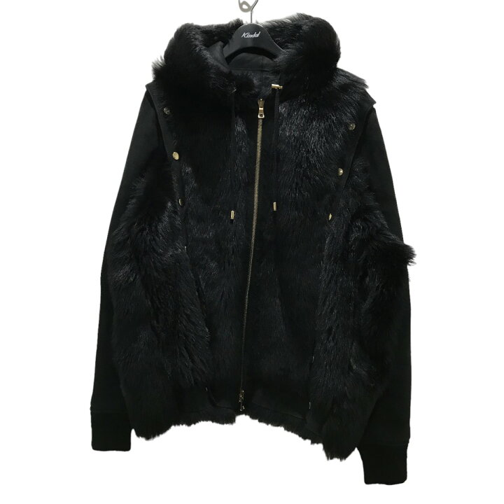 楽天市場】【中古】BALMAIN切替レザージップパーカー ブラック サイズ  