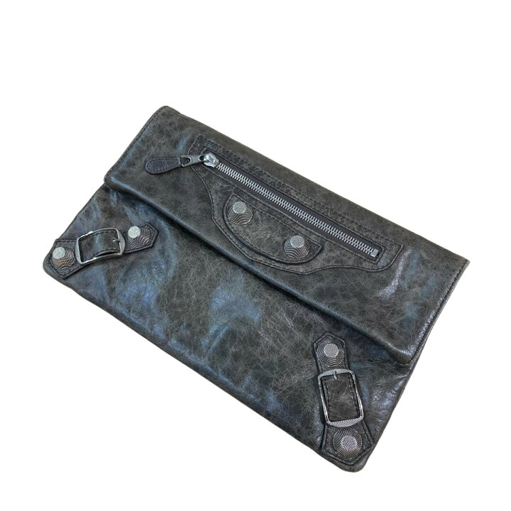 楽天市場】【中古】BALENCIAGA レザークラッチバッグ 186182 ブラウン 