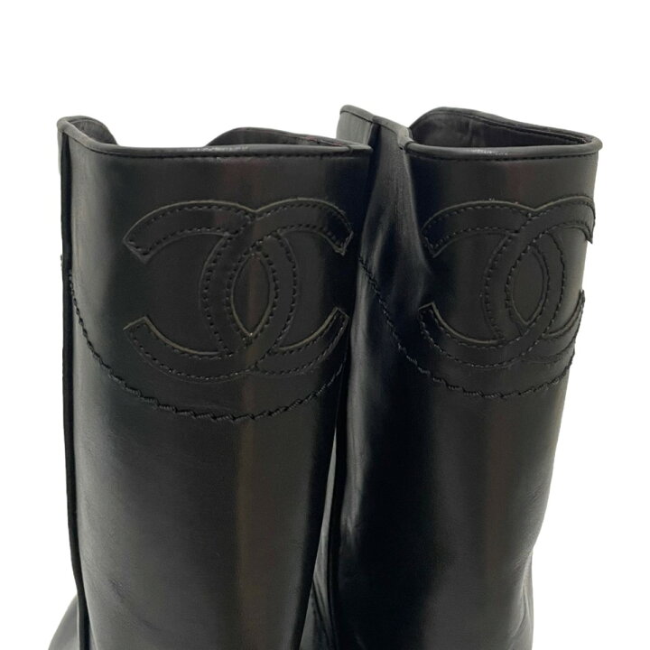 楽天市場】【中古】CHANEL バックココマークウエスタン風ブーツ G26068 