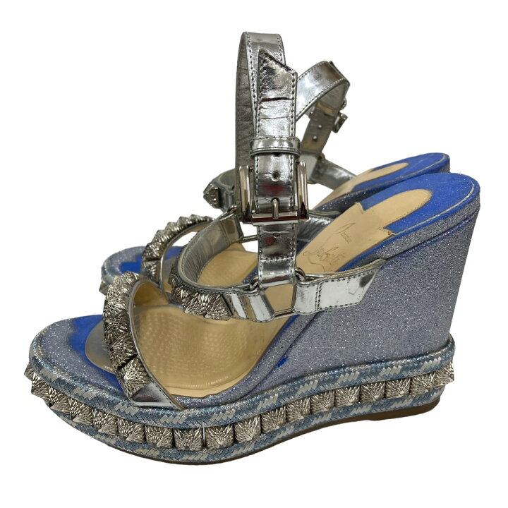 楽天市場】【中古】Christian Louboutin Pyraclou ヒール ブルー 