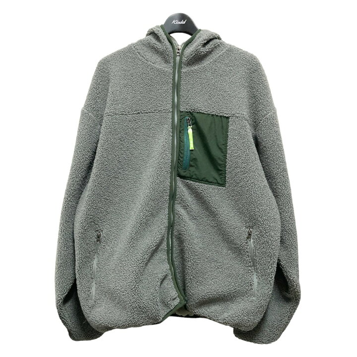 楽天市場】【中古】HUF ボアジャケット JK00326 グレー×グリーン 