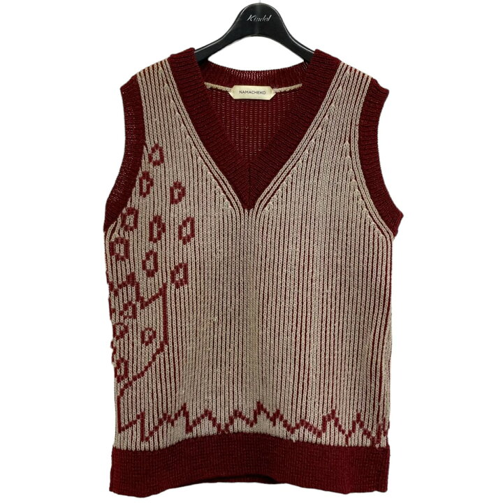 楽天市場】【中古】NAMACHEKO21SS Knit vest ニットベスト レッド  