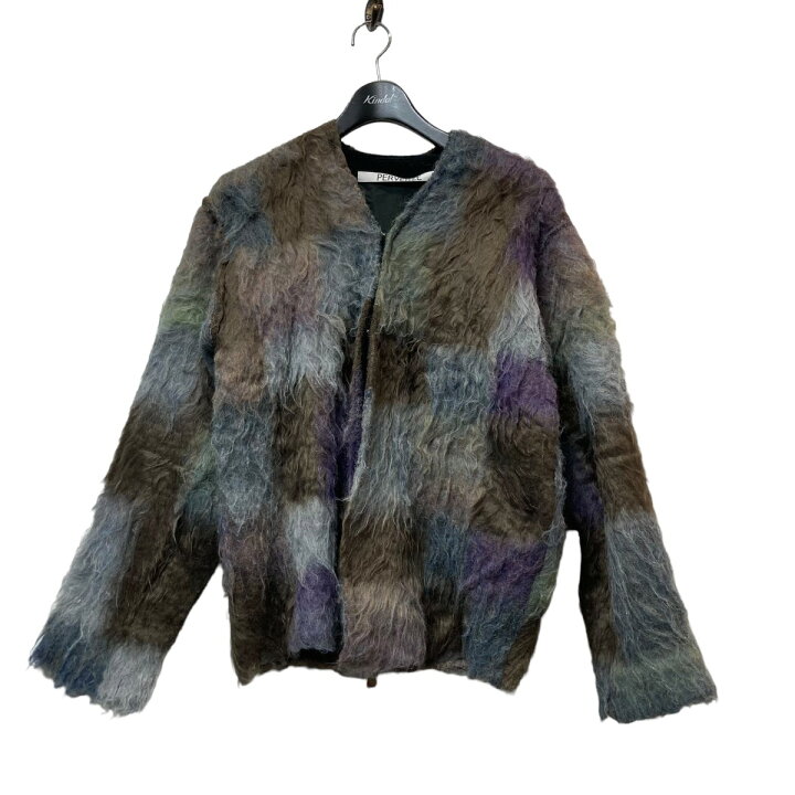 パーバーズ PERVERZE ノーカラー ジャケット カーディガン シャギー  