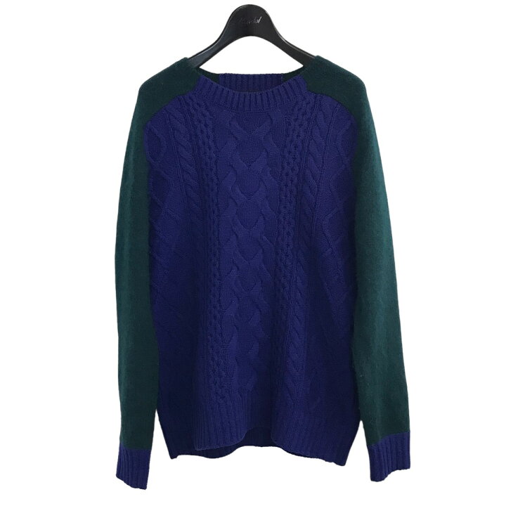 楽天市場】【中古】sacai 切替ケーブルニット 14 00668M ブルー 