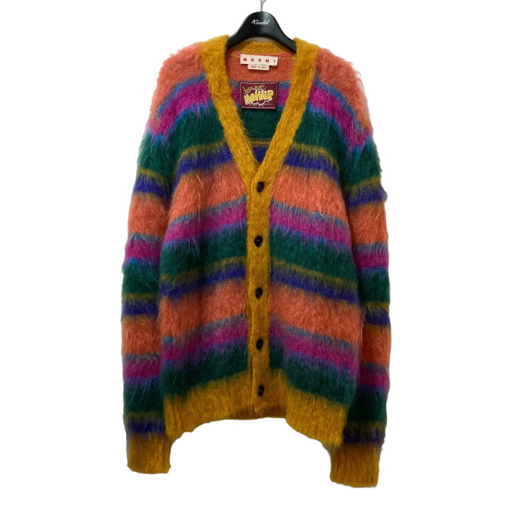 楽天市場】【中古】MARNIマルチカラーボーダーモヘアカーディガン 