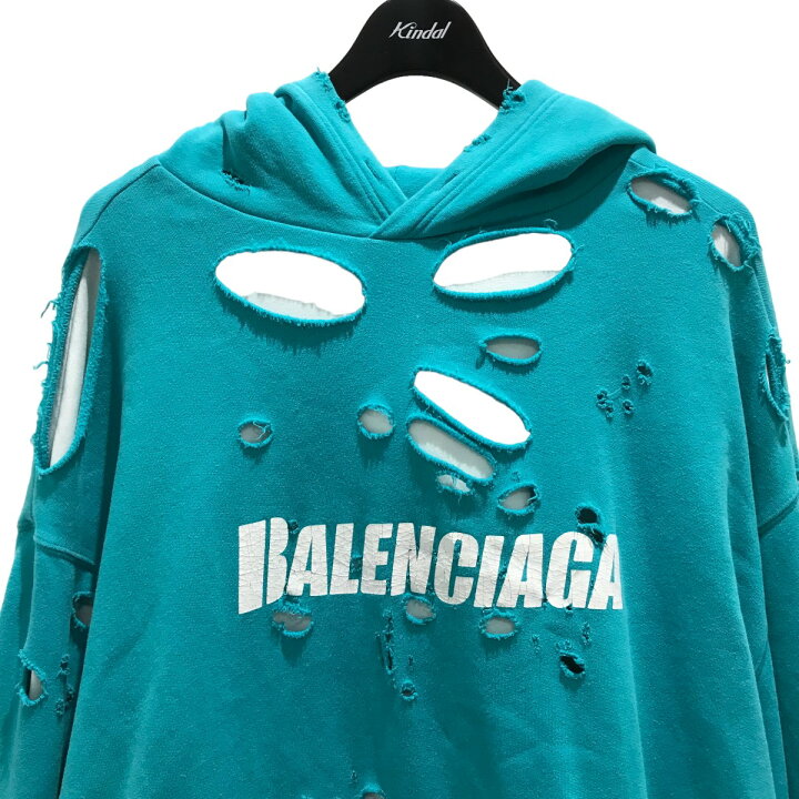 楽天市場】【中古】BALENCIAGA Caps Destroyed Hoodie デストロイプル 