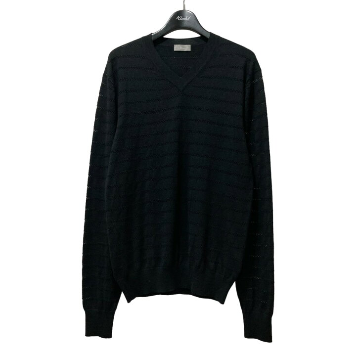 楽天市場】【中古】Dior Homme Vネックセーター 363M620AT301 ブラック 