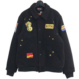 【中古】KITH×MARVEL24AW 「Universe Varsity Jacket」 バーシティ-ジャケット 24 020 060 0016 3 0 ブラック サイズ：M【価格見直し】