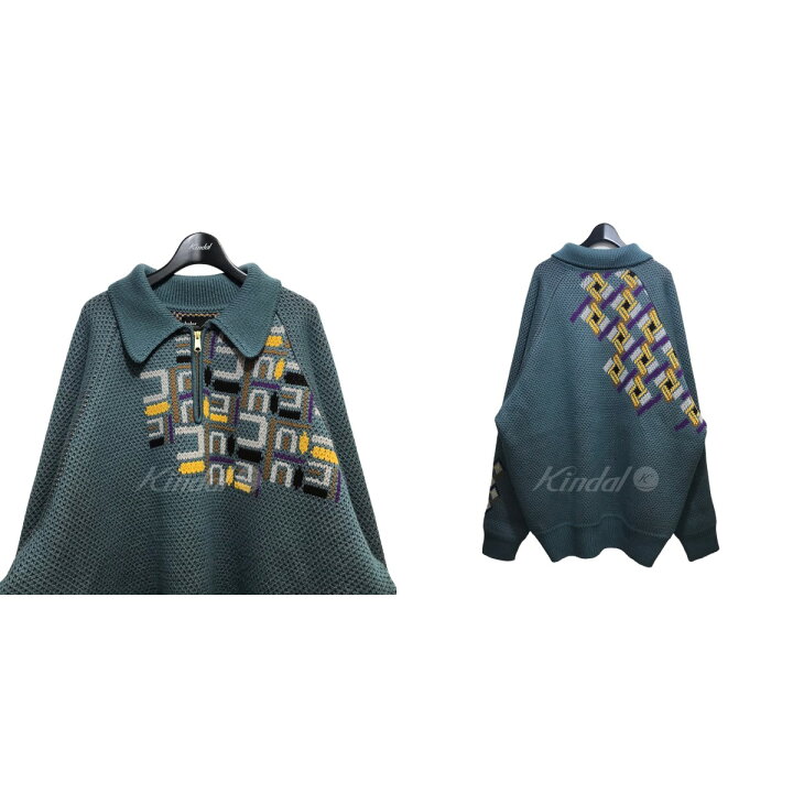 楽天市場】【中古】kolor23AW ハーフジップニット 23WCM-N08304 ブルー 