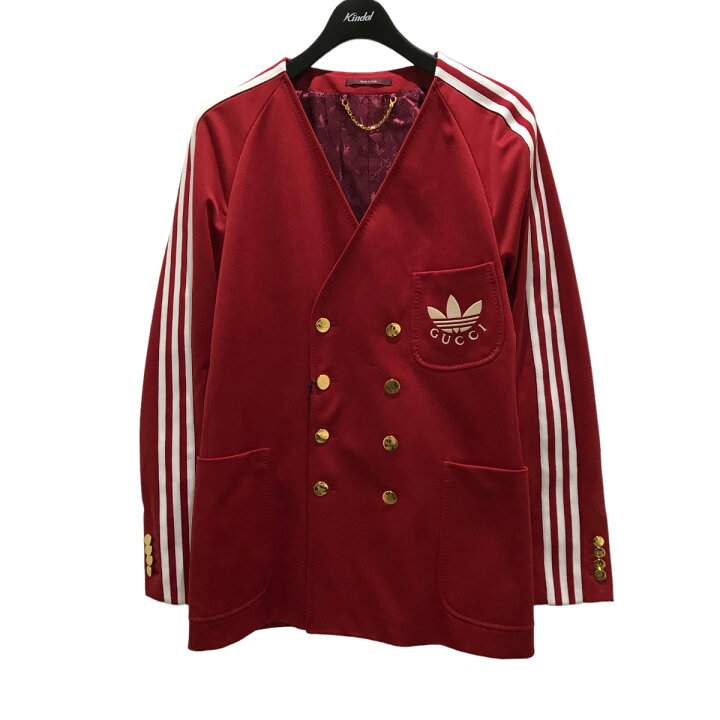 楽天市場】【中古】GUCCI×adidasノーカラージャケット 707683 レッド 