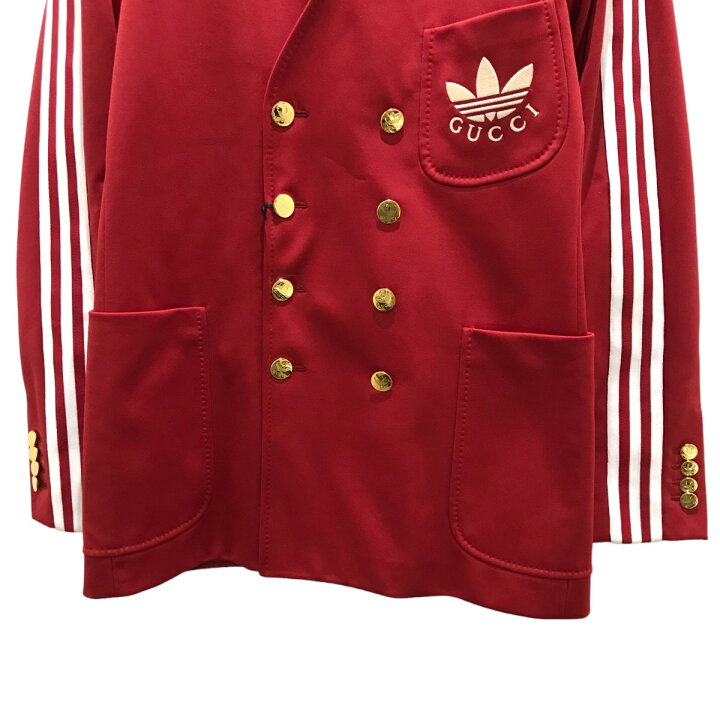 楽天市場】【中古】GUCCI×adidasノーカラージャケット 707683 レッド 