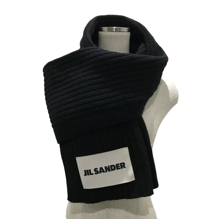 楽天市場】【中古】JIL SANDER リブマフラー JSMT76202 ブラック  