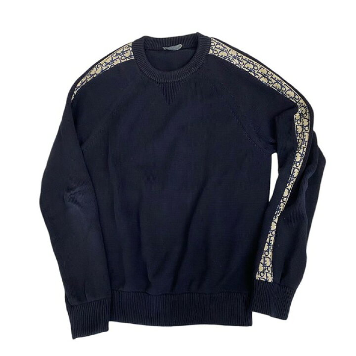 楽天市場】【中古】Christian Dior オブリーク切替クルーネックニット  