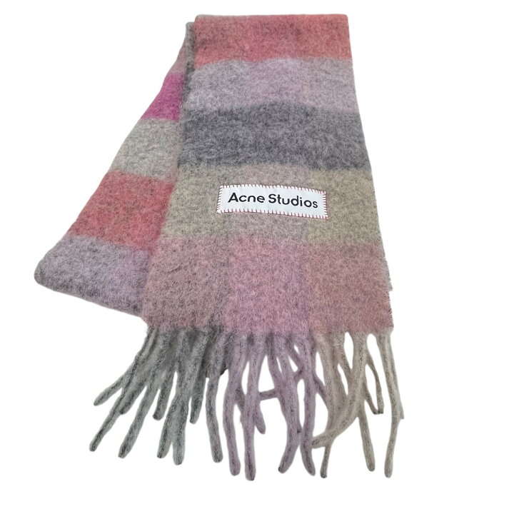 楽天市場】【中古】ACNE STUDIOS チェックモヘアマフラー グレー  