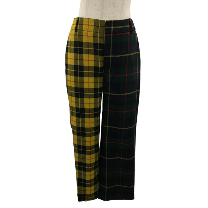 楽天市場】【中古】MONSE チェック 切替パンツ イエロー×グリーン  
