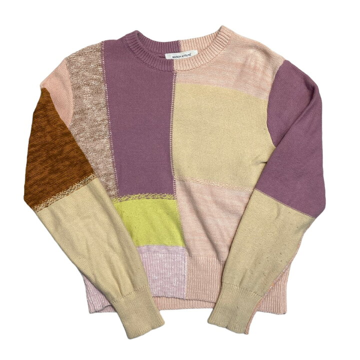 楽天市場】【中古】MAISON KITSUNE パッチワーク クロップド セーター 
