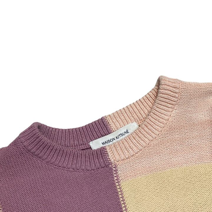 楽天市場】【中古】MAISON KITSUNE パッチワーク クロップド セーター 