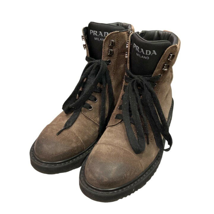楽天市場】【中古】PRADA USED加工レースアップブーツ 2TG 153 