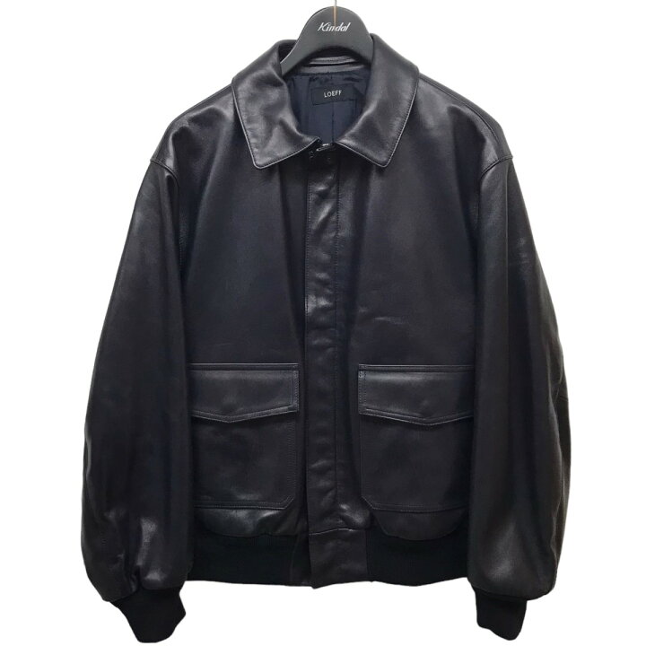 楽天市場】【中古】LOEFF ラムレザーフライトジャケット ネイビー 