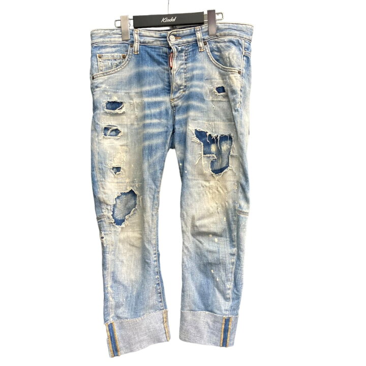 楽天市場】【中古】DSQUARED2 23AW クロップドダメージデニムパンツ  