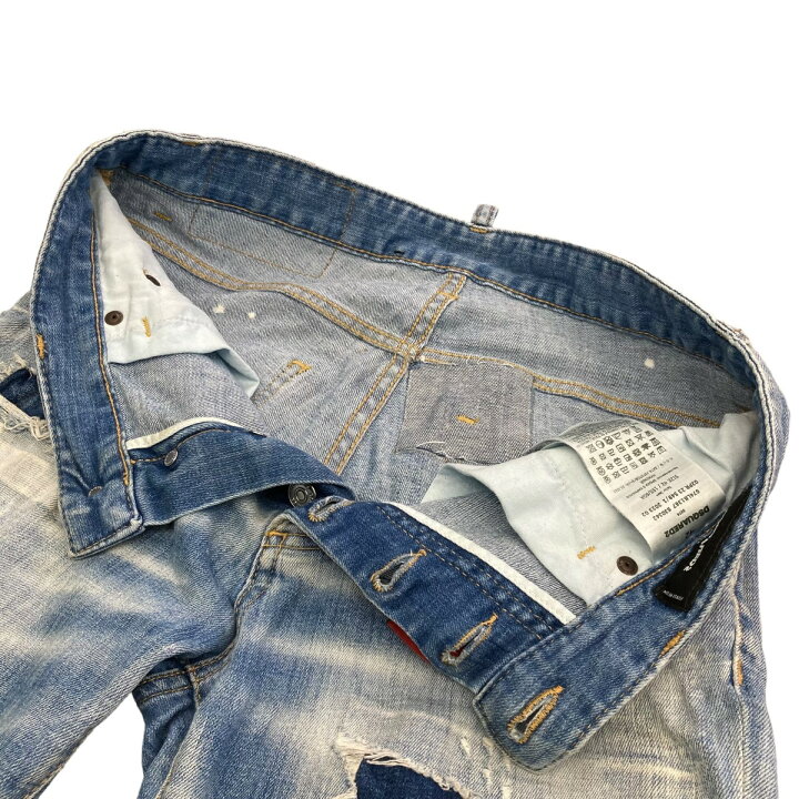楽天市場】【中古】DSQUARED223AW クロップドダメージデニムパンツ 