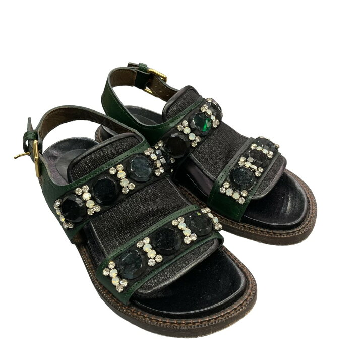 楽天市場】【中古】MARNI ビジューベルトサンダル ブラック サイズ：37  
