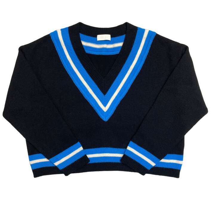 楽天市場】【中古】NEON SIGN Vネックニット 0711 ブラック×ブルー  