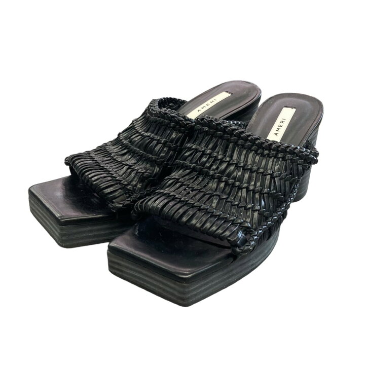 楽天市場】【中古】AMERI FAKE LEATHER BRAIDED SANDAL スクエアトゥ 