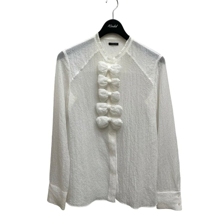 楽天市場】【中古】LUDLOW Vera リボンブラウス シアーブラウス 22  