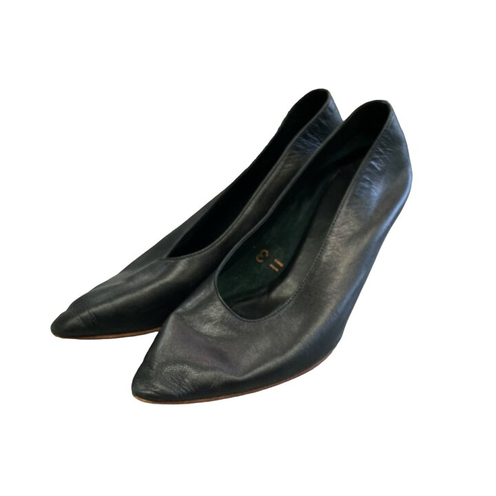 楽天市場】【中古】MARTINIANO アーモンドトゥレザーヒールパンプス 